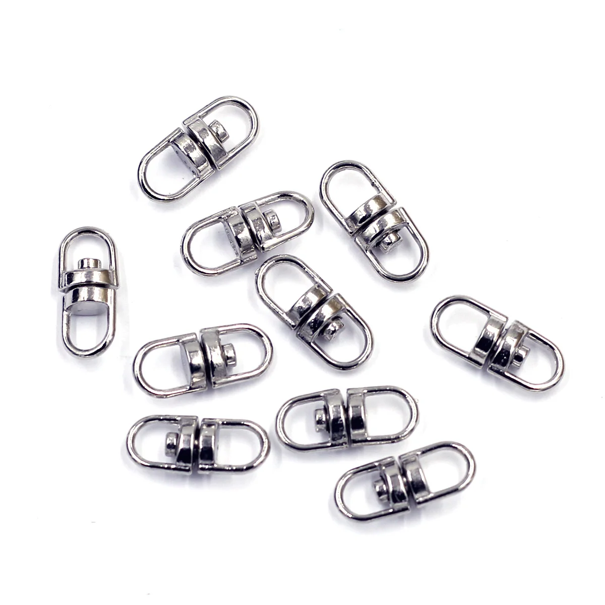 

2500 шт. серебряные тона, поворотные кольца для ключей, соединители, застежки, ювелирные изделия, фурнитура для самостоятельного изготовления, оптовая продажа, 16x7 мм