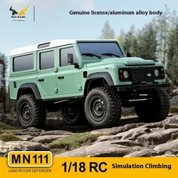 MN Model 1:18 Crawler Mn111 zestaw zmontowany Rc dla dorosłych profesjonalny 4wd samochód terenowy Led światła metalowy samochód powłoki Diy zdalnie sterowane zabawkowe samochody