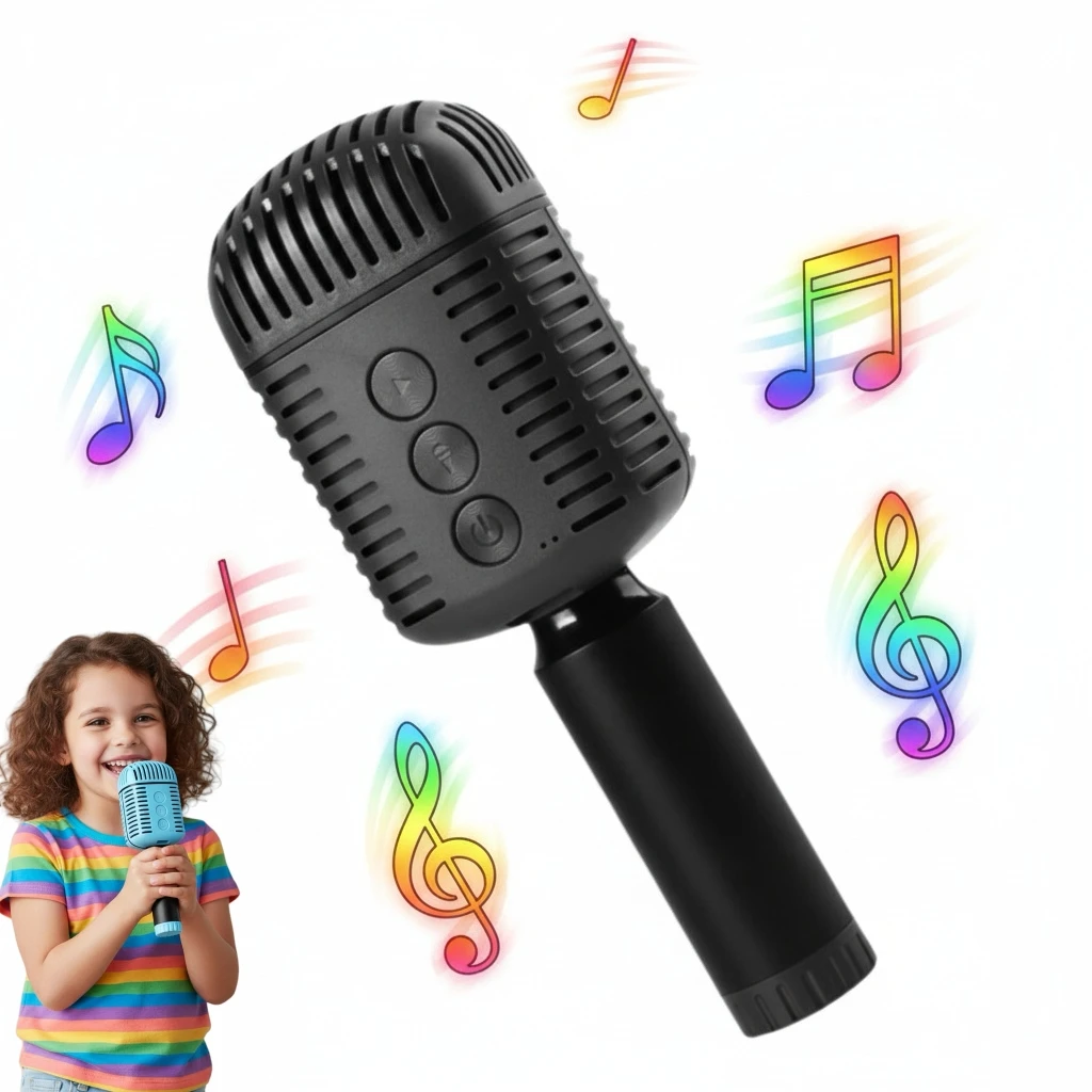 

Children Karaoke Microphone Wireless Bluetooth Speaker 2-in-1 Portable KTV HIFI Sound TWS Compatibility iPhone Android PC
