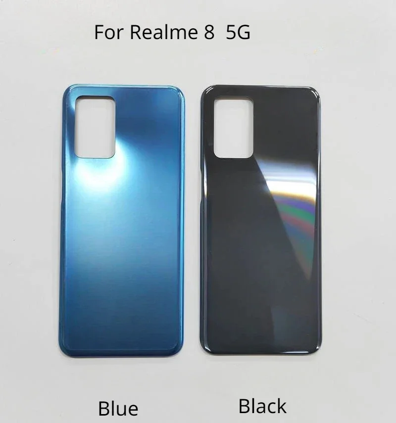 Realme 8,8 pro,4g,5g用のプラスチック製バッテリーカバー,リアドアの交換,電話のリアケース,ロゴ接着剤