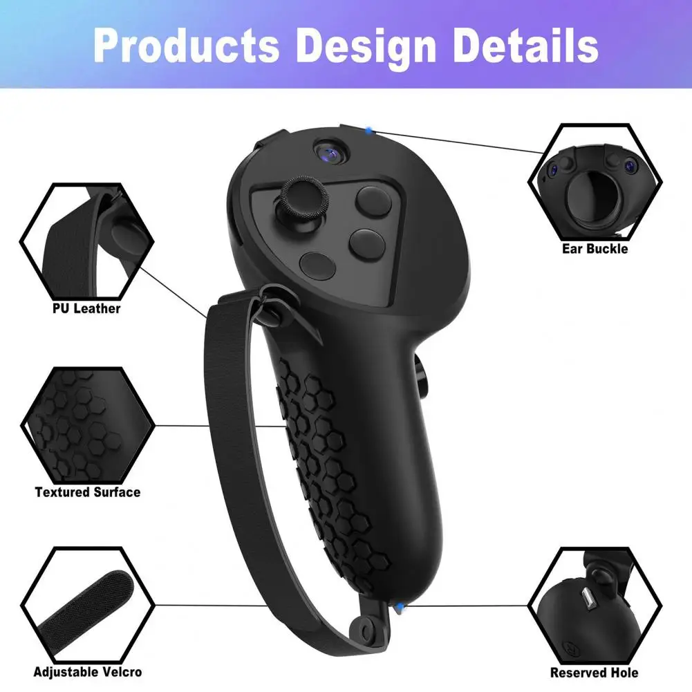 Controller Grip Covers 2Pcs Practical Anti-shock Silicone  Half-wrap Handle Covers