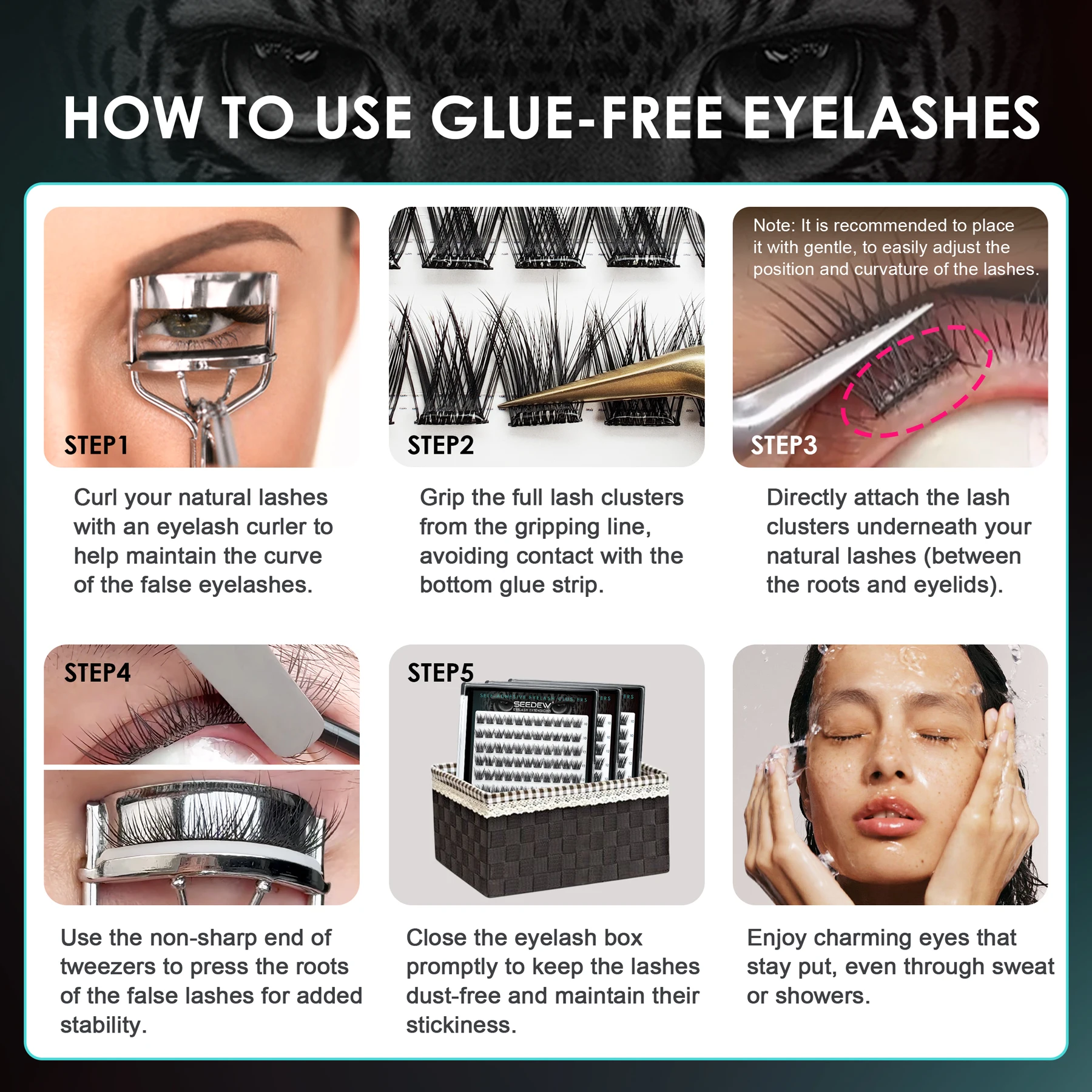 Ciglia autoadesive SEEDEW stile volume 3D Ciglia finte multistrato naturali