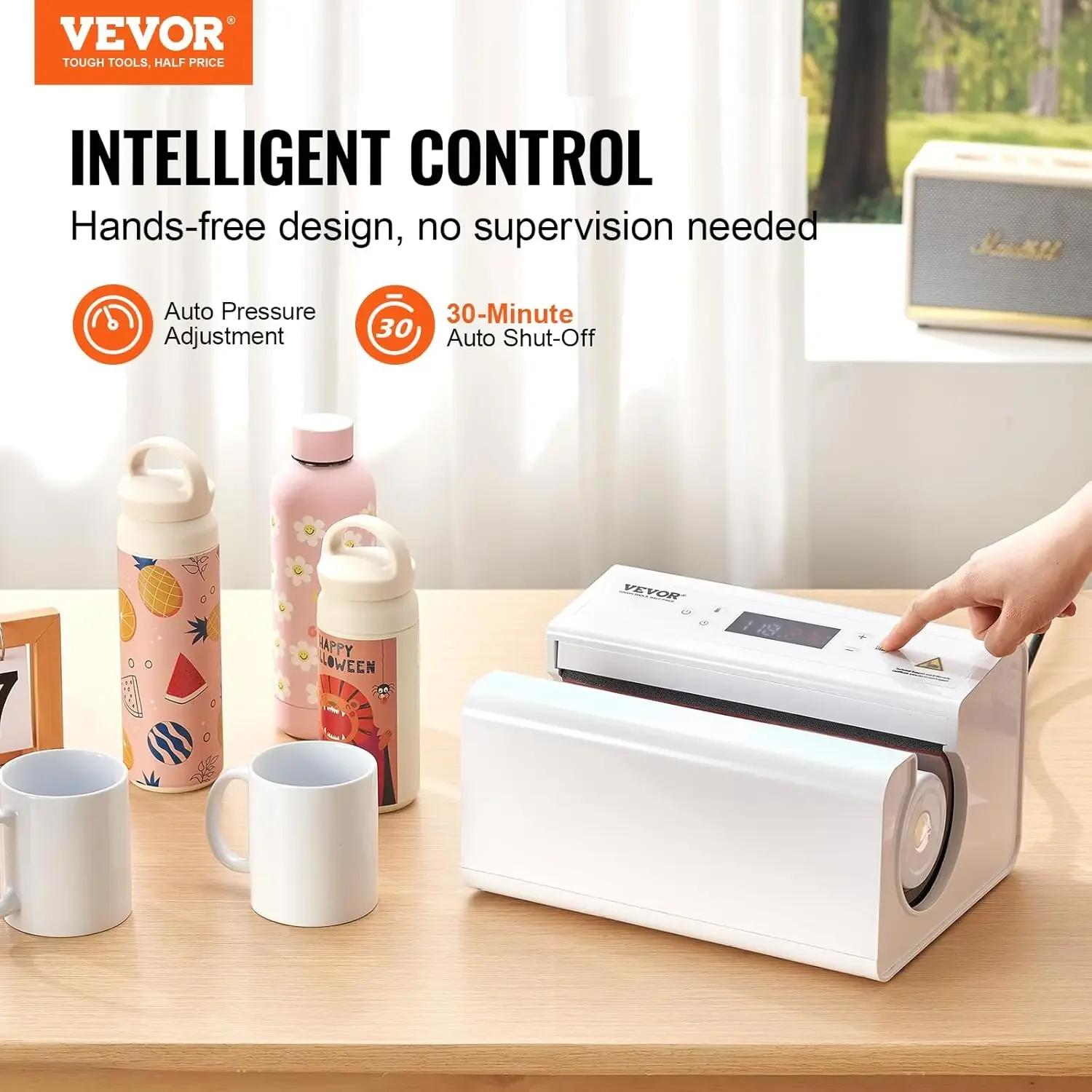 [سعر مخفض، حار بيع! ]آلة الضغط الحراري الأوتوماتيكية، اضغط على حرارة الأكواب مع إعداد درجة الحرارة والوقت، حتى التسخين لـ 11-30 درجة