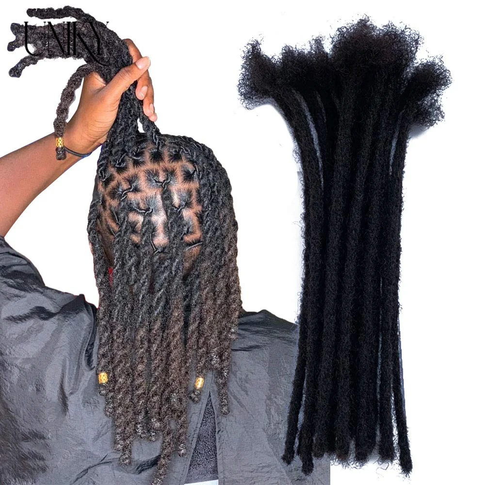 Dreadlocks Loc Extensions Menselijk Vlechten Haar Afro Kinky Krullend Gehaakte Vlechten Dread Locs Hair Extensions Bulk Haar Voor Vlechten