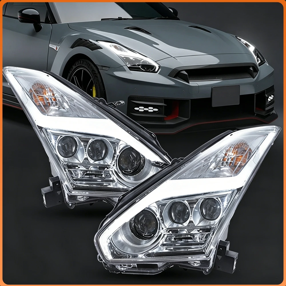 High Quality High Configure LED Auto Headlight Lens Car Head Lamp Plug And Play Accessories Upgrade For Nissan GTR R35 2007-2014