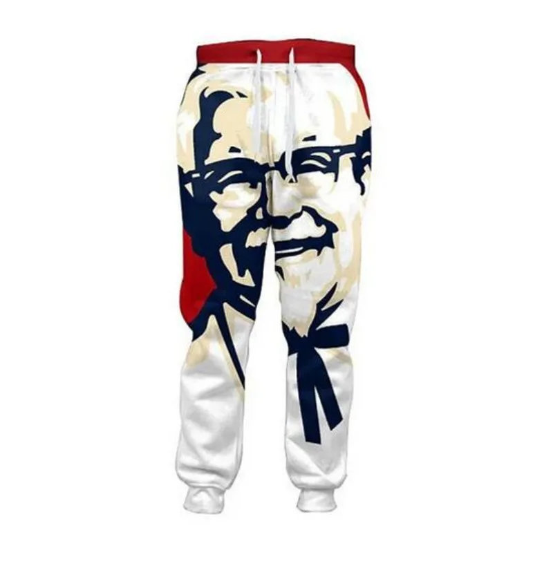 

New Men/Women KFC Colonel 3D Printed Casual Pants Fashion Streetwear Men Loose Sporting Long Trousers K010