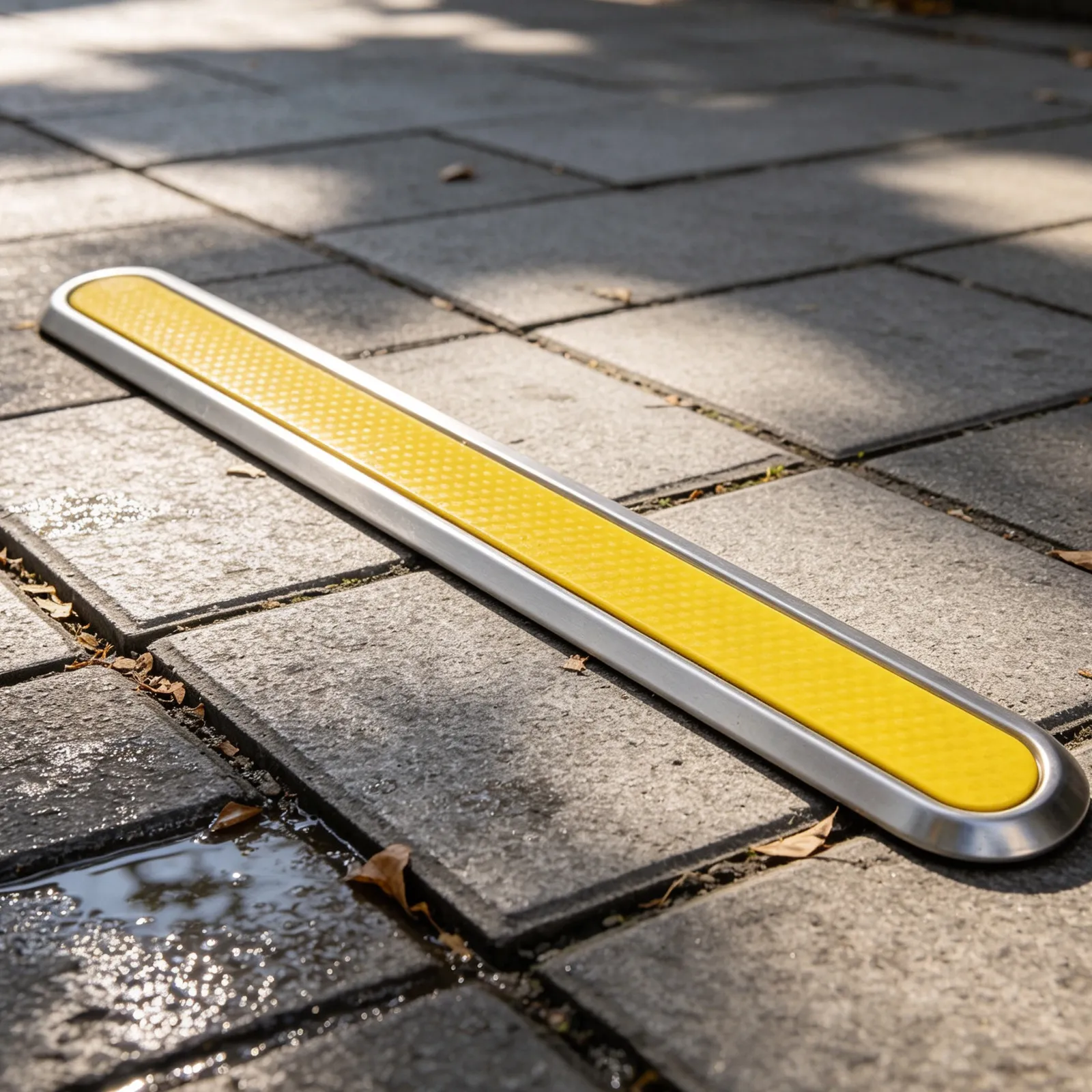 Yellow Stainless Steel Tactile Strip Blind Guiding Strip Anti Slip Road Safety Tactile Pavement Directional Warning Bar