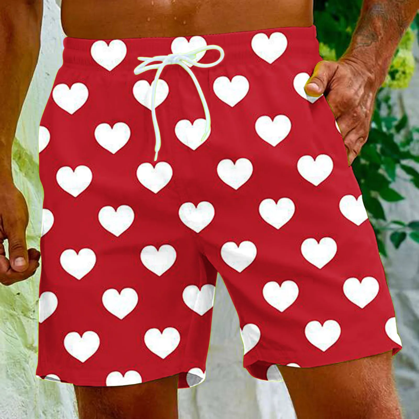 Love Heart 3D Print Beach Shorts Men's Swimwear Oversized Valentine's Day Board Pants Hawaiian Swimsuits Trunks Kids Clothing