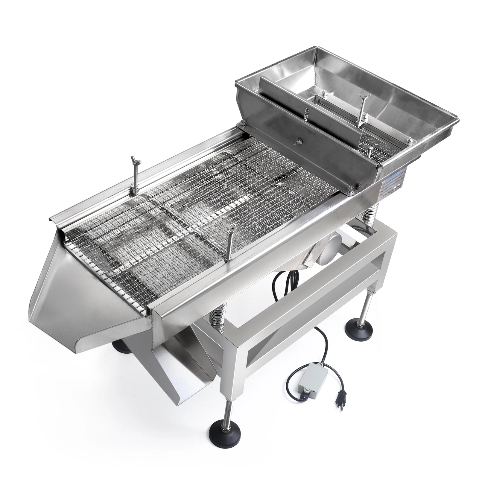 30×80cm Linear Vibrating Sieve Screen Stainless Steel Single Motor Vibration Separator for Particle Screening Grading Processing