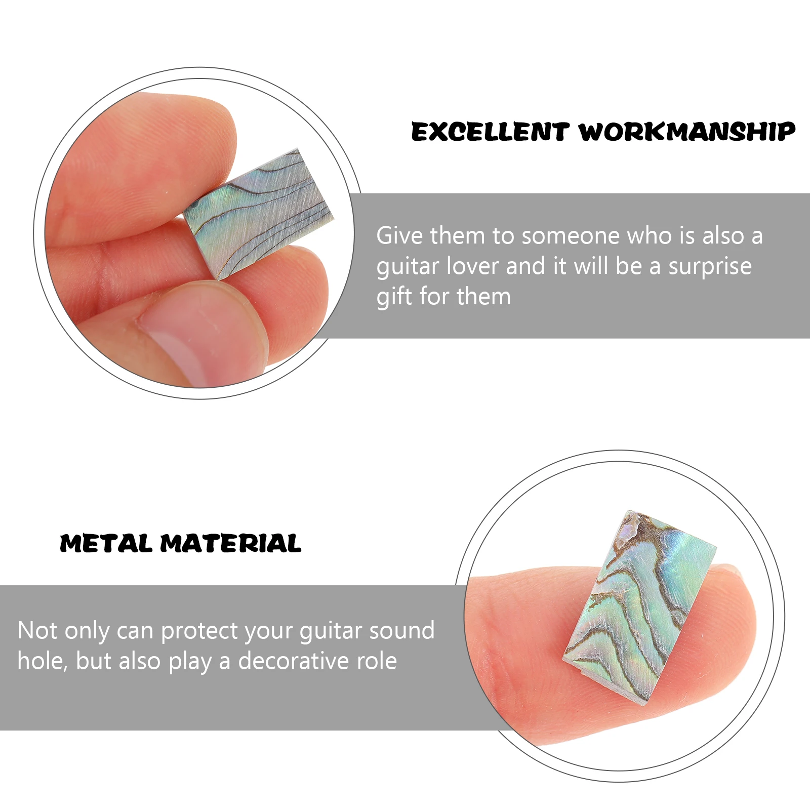 

10Pcs Natural Fine Abalone Inlay Strips for Guitar Sound Hole Decoration Unique Attractive Musical Instrument Accessory