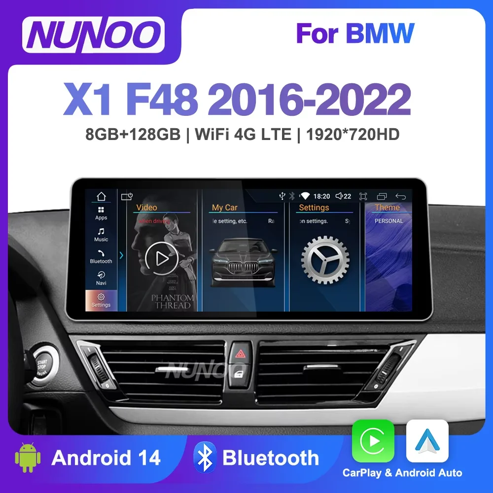 NEW Android 14 Car Radio Screen For BMW X1 F48 2016-2022 CarPlay Multimedia Player Stereo Monitor Automotive GPS 4G SIM WiFi