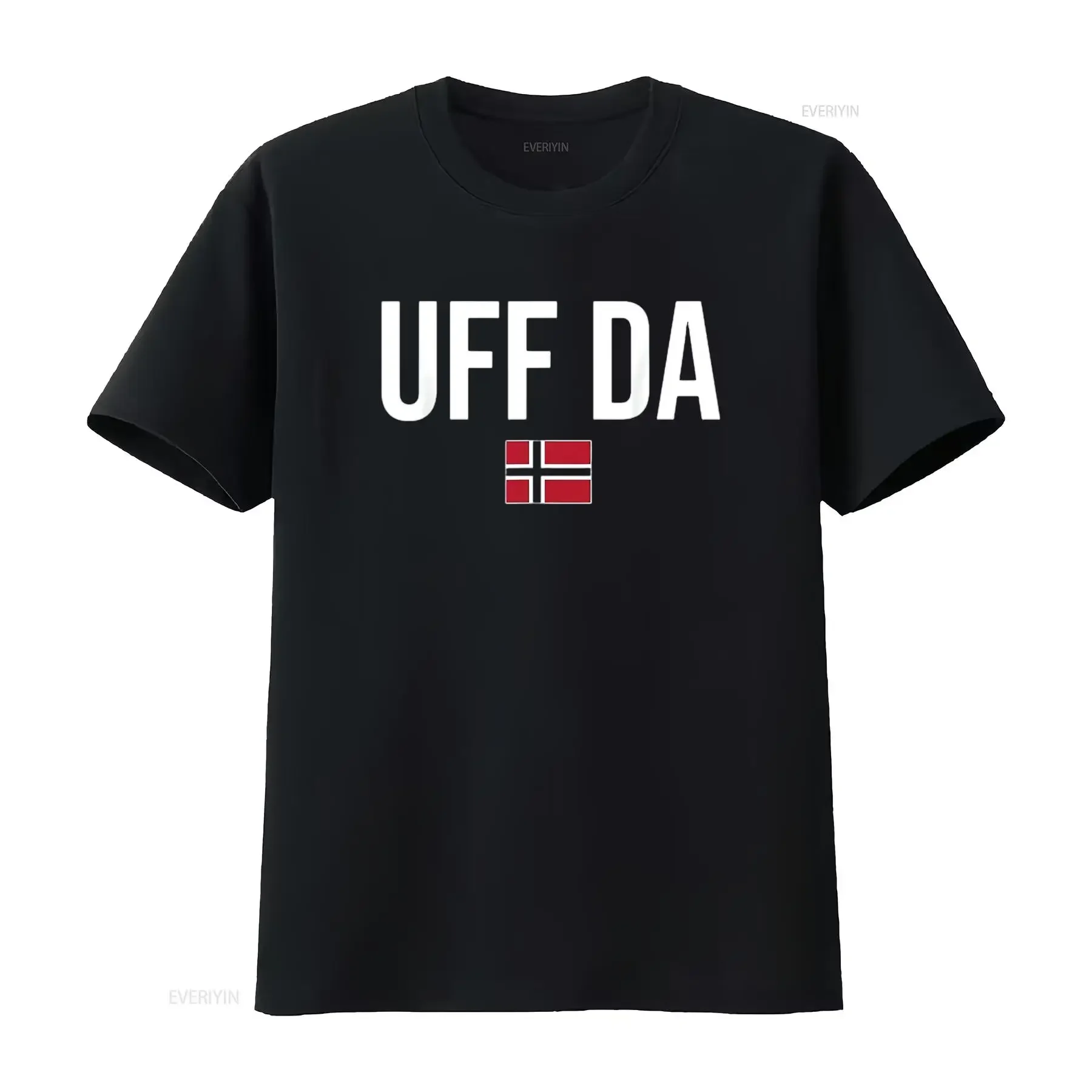 

Uff Da норвежская норвежская женская футболка черная винтажная стираная унисекс растянутая домашняя уличная одежда повседневная стильная модная дышащая