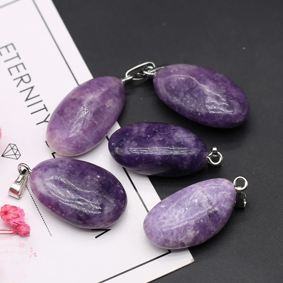 10pcs Natural Stone Pendant Charms Natural Rose Quartzs India Agates Pendant for Making DIY Jewerly Necklace Aaccessories