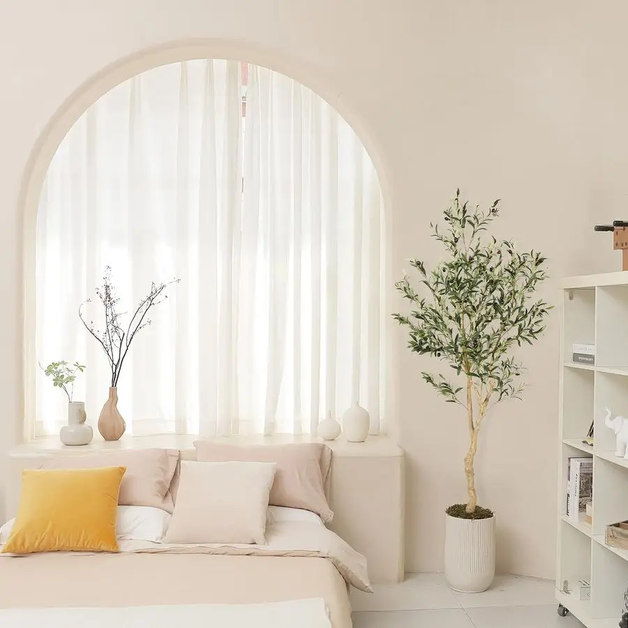 6ft Faux Olijfboom, Hoge Olijfboomplanten, Nep Ingemaakte Olijfzijde Boom, Kunstmatige Olijfbomen voor Modern Home Office Living R