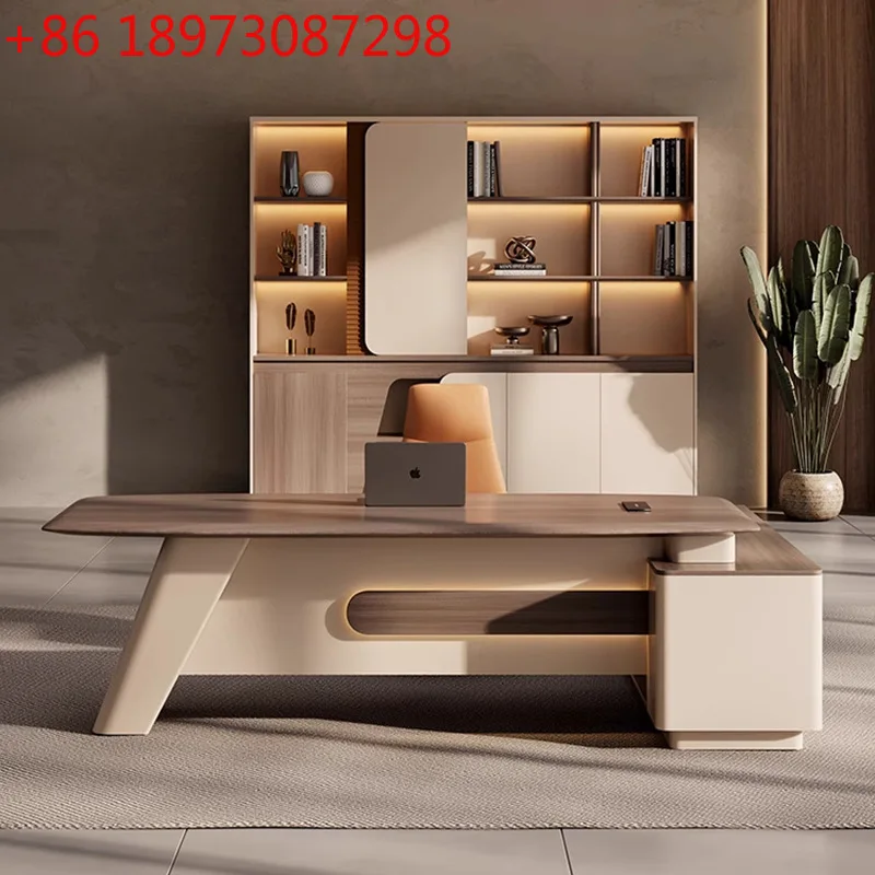 

Boss desk Simple modern light luxury high-end leadership office large desk