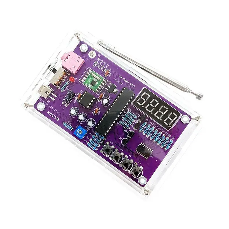 Dual Channel FM Radio DIY Build Kit Digital Display 87-108MHz Electronics Set for STEM Educational Gifts for Teens Adults