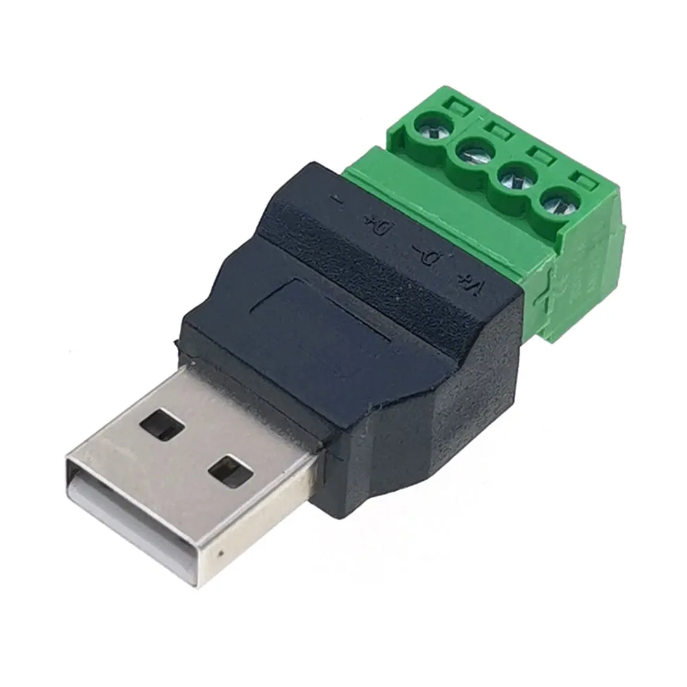 1pc USB Connector USB 2.0 Type A Female/Male To 4 Pin Screw Terminal Plug Connector Adapter USB Turn Terminal Avoid Welding Plug