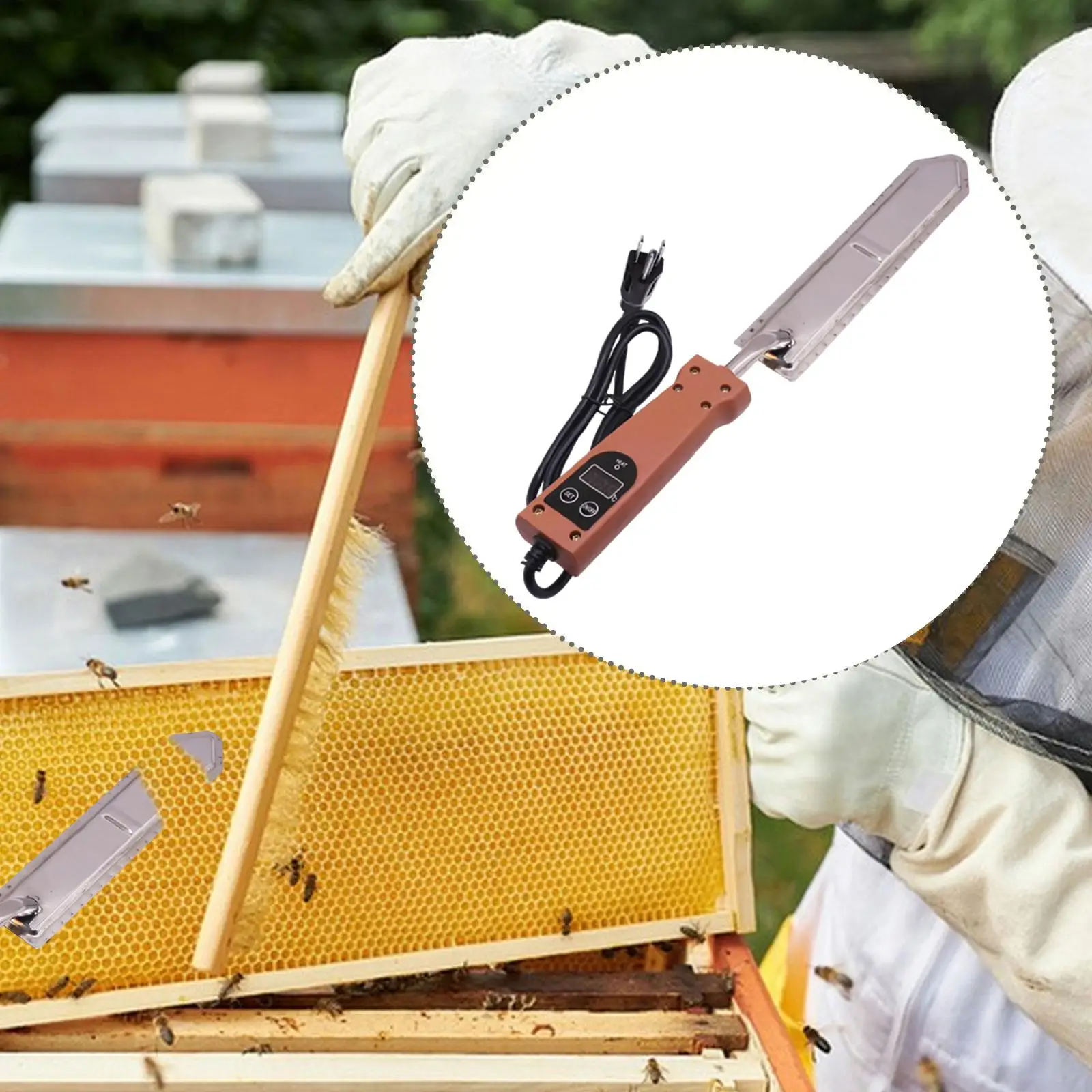 

Portable Beekeeping Electric Uncapping Knife, Temperature Control,Premium Honey Knife Bee Supplies, 110V Electric Honey Cutter,