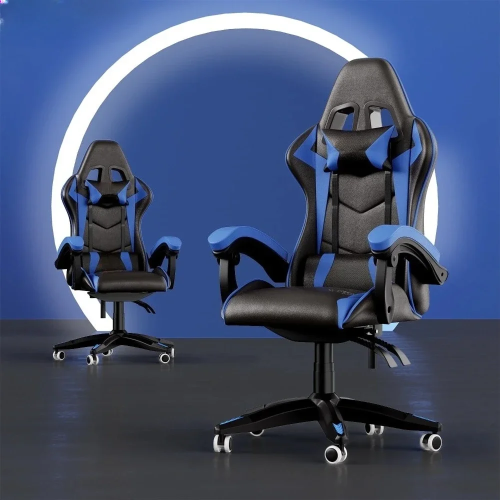 

PU Leather Office Chair, Gaming Chair, Reclining Racing Gaming Chair, Adjustable Seat and Back Height Swivel Recliner