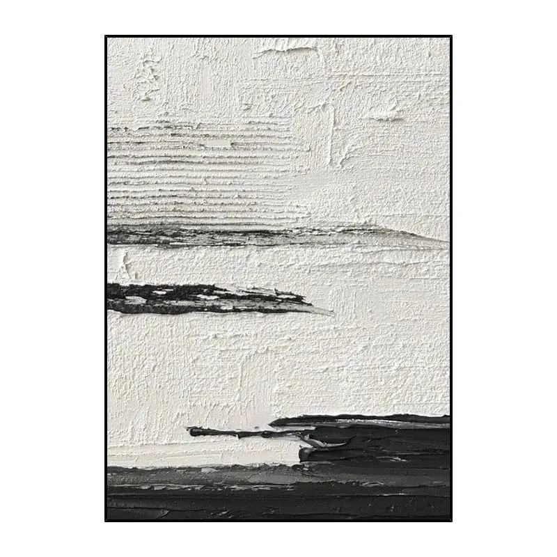 Abstract Black and White Outdoor Landscape Hanging Painting Sea and Sky Handmade Oil Paintings For Home Decoration Bedroom Sofa