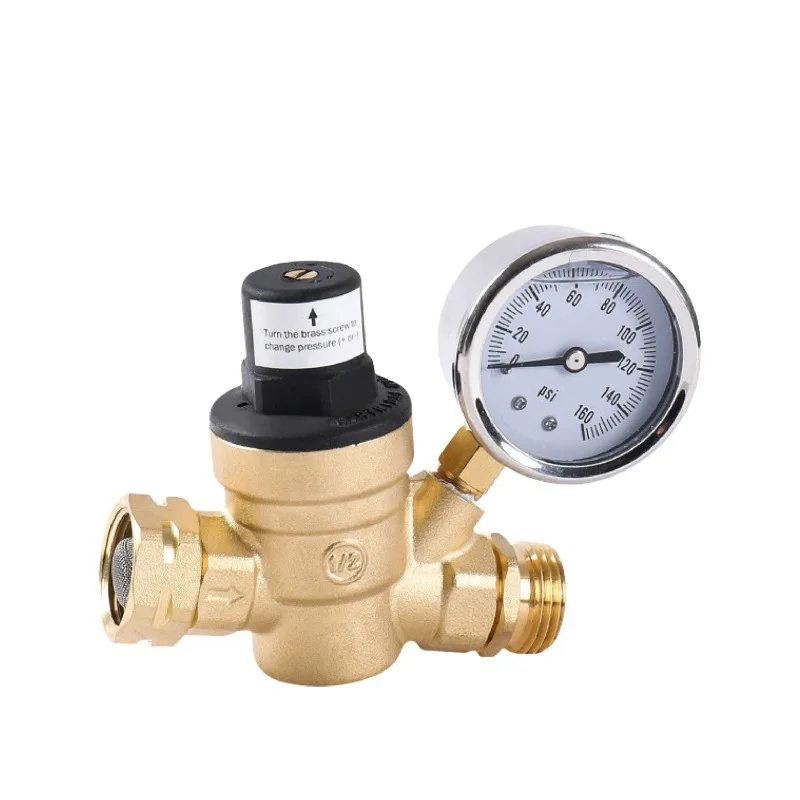 

Pressure reducing valve Water pressure regulating valve Brass with pressure gauge
