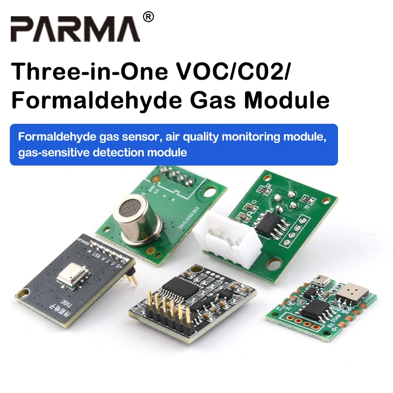Three-in-One VOC/CO2/Formaldehyde Gas Sensor Air Quality Monitoring Module Gas Sensing Detection Module