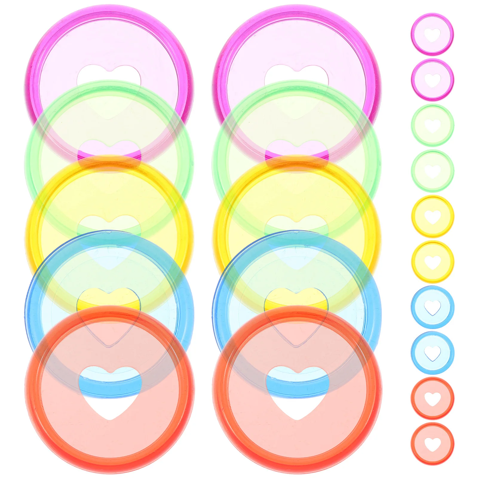 25 pezzi di dischi colorati per raccoglitori a forma di cuore, in plastica ABS, per rilegatura, dischi rotondi di ricambio per pianificatori, quaderni, ufficio a fogli mobili