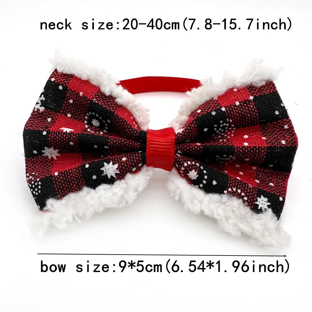 50pcs Christmas Pet Dog Grooming Ties Cat Bow BowTies Adjustable Dog Ties Pet Holiday Bow Tie Collar Pet Supplies for Small Dogs