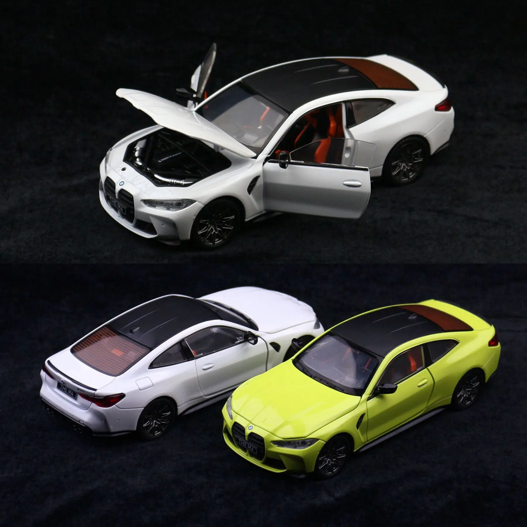 1/23 BMW M4 G82 1:24 Diecast Alloy Metal Toy Car Miniature Vehicle Model Sound & Light Doors Openable Collection Gift For Boy