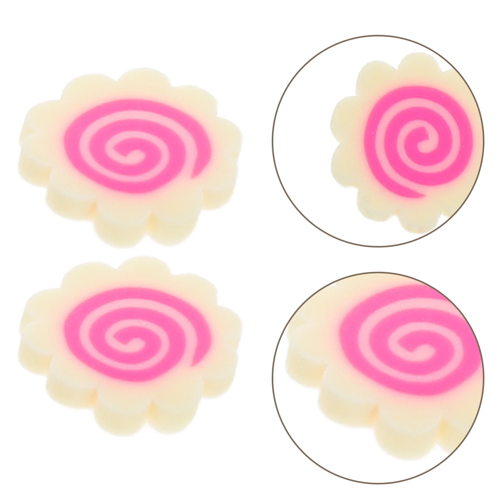 

1Pack Miniature Japanese Food Clay Slices Narutomaki Fake Ramen Toppings Realistic Soft Clay Sprinkles Nail Art DIY