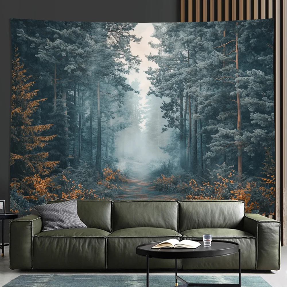 Home Office Backdrop - ميستي فورست باث، طباعة رقمية على