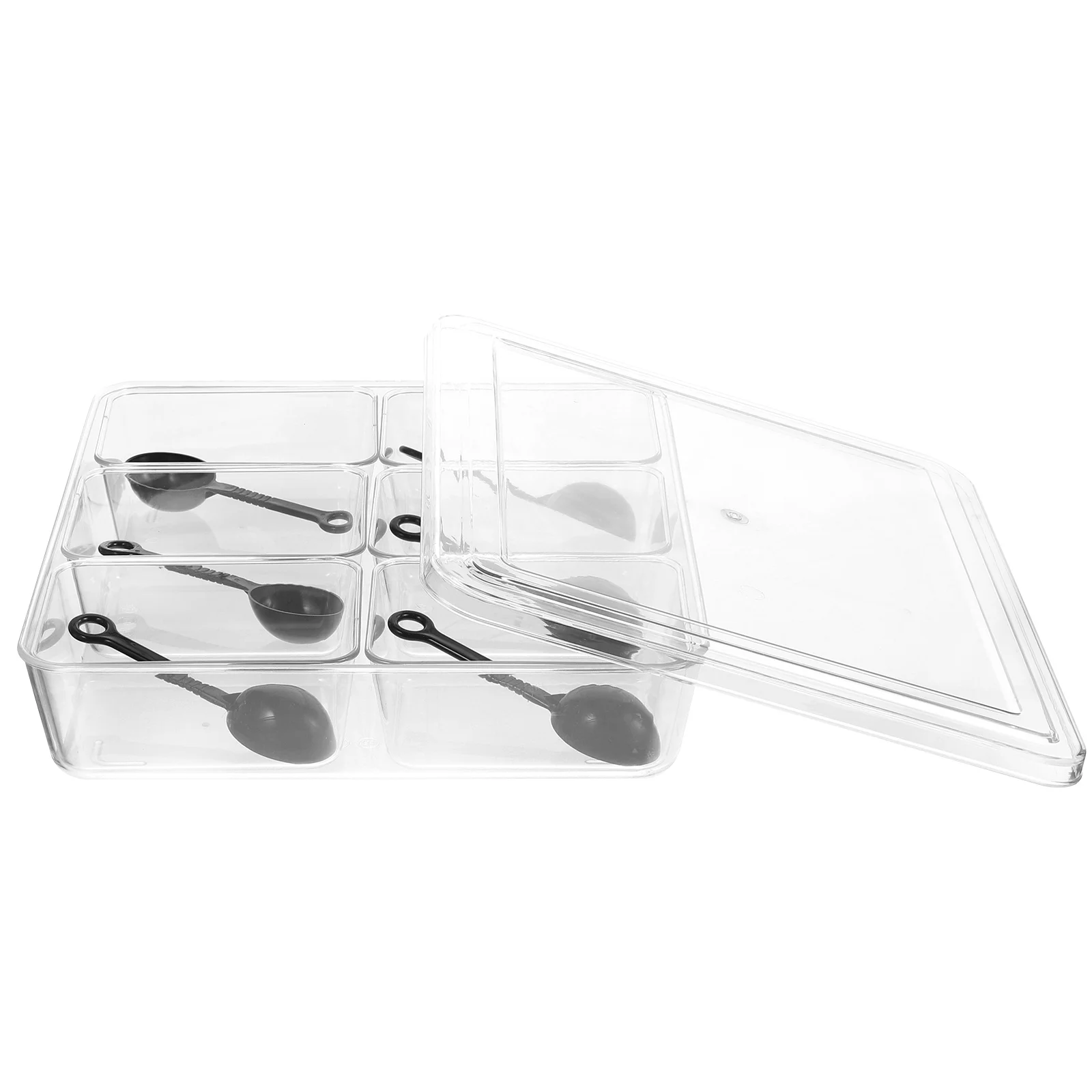 

1Set Compartment Snack Container Easy Carry Multiple Food Storage for Picnics Barbecues Indoor Outdoor Catering Parties