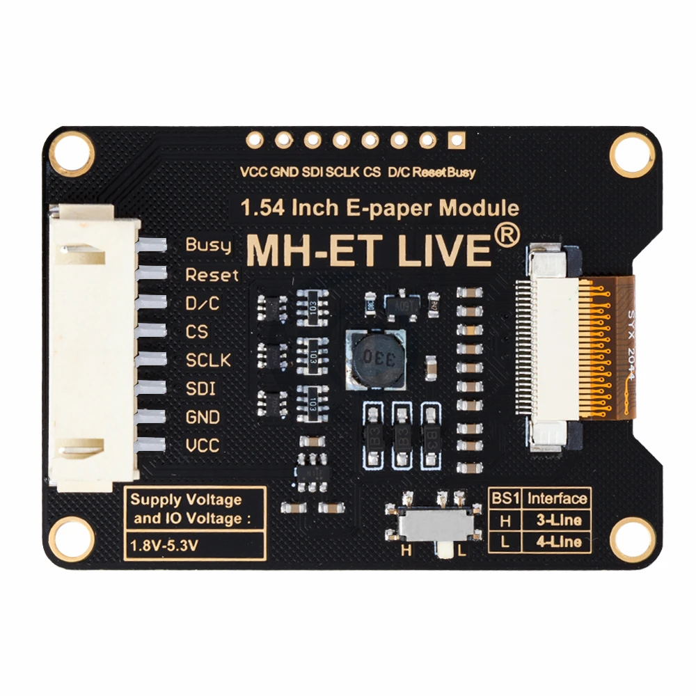 MH-ET LIVE 1,54 Zoll Epaper Modul E-Paper E-Ink EInk Display Bildschirm SPI Unterstützung Global/Teil für Arduino STM Raspberry Pi ESP32