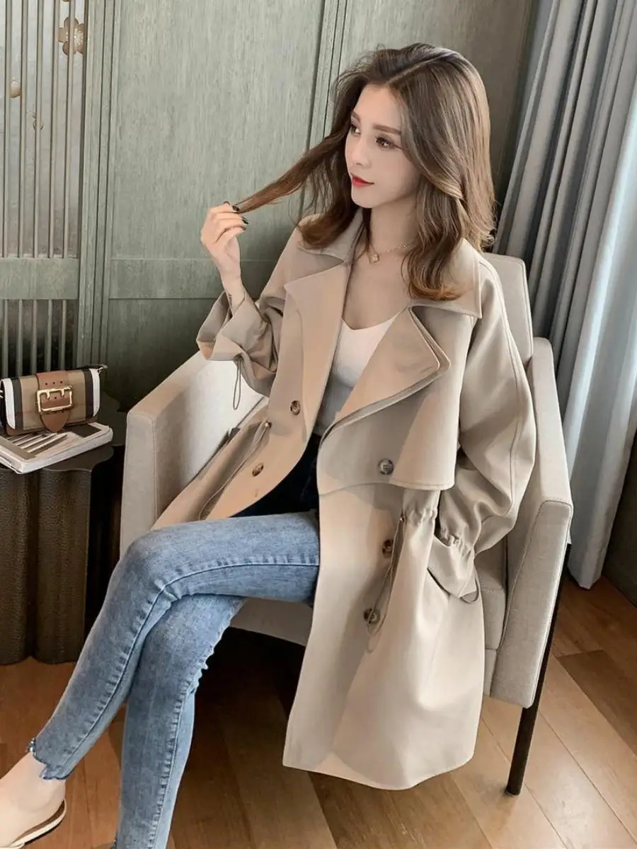 

Women's Mid-Length Coat Jaet Brand Button Design Suit Collar Versatile Loose Fit Commute Sle Long Sve Color