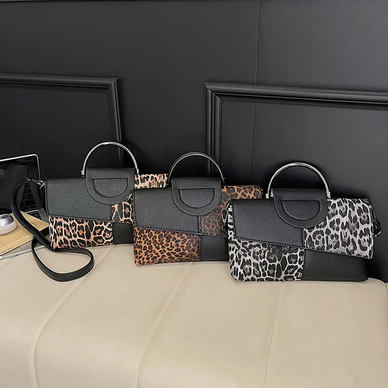 

Women's Leopard Print Bag 2025 Autumn - Fashion High-Quality, Light Luxury Splicing Contrast, Commuter Shoulder/Messenger Tote