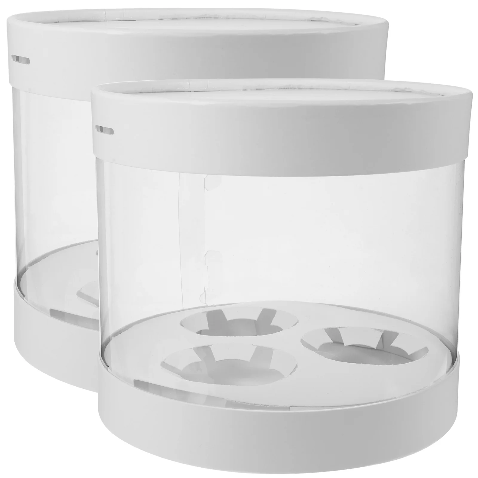 

2 Pcs Cupcake Box Boxes Carrier Clear Muffin Containers with Handle Packaging