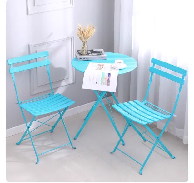 European Leisure Balcony Small Table and Chair Iron Three Piece Set Modern Simple Internet Celebrity Outdoor Courtyard Terrace C