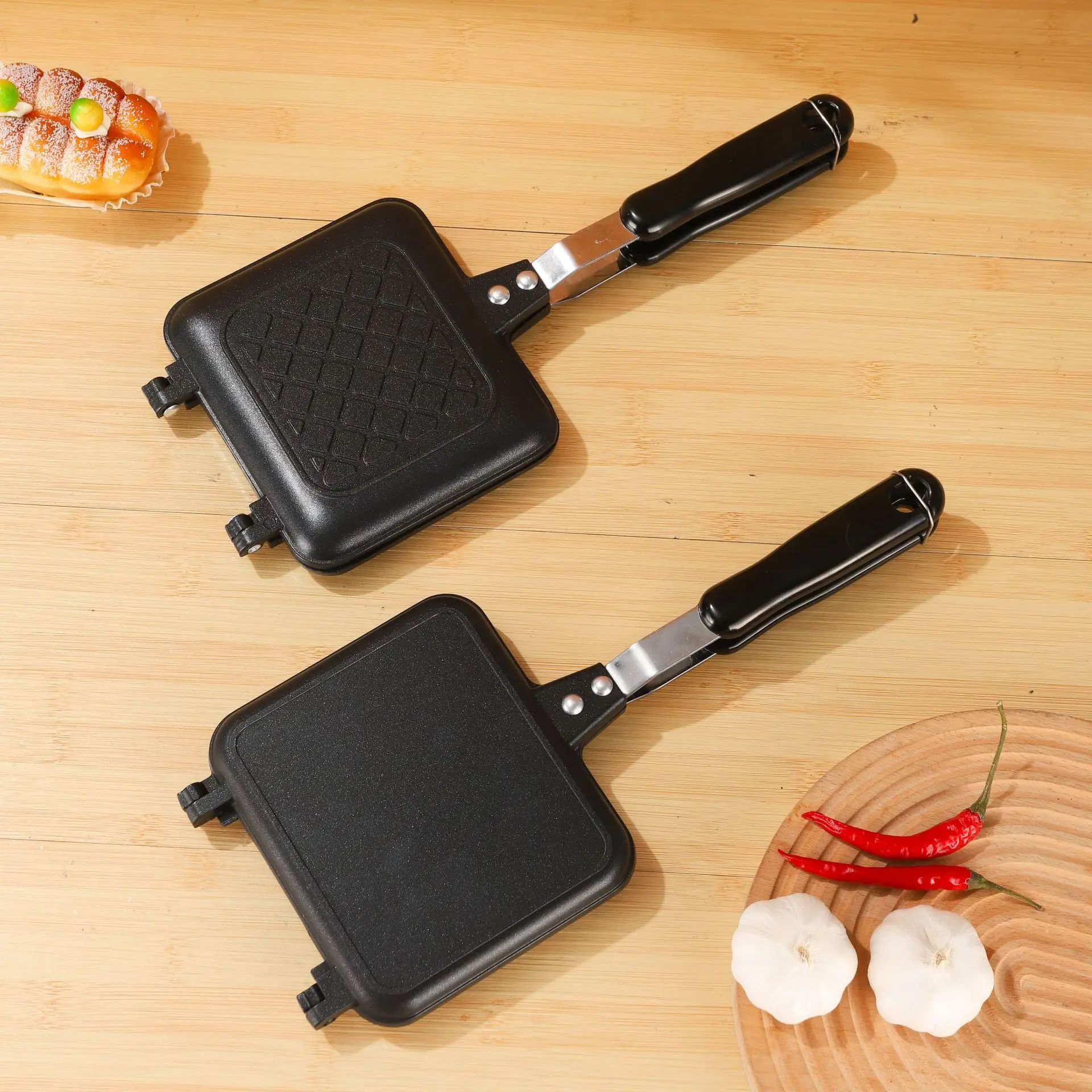 

Sandwich skillet mold non-stick double-sided skillet home breakfast omelette pan waffle sandwich sandwich pan cookware