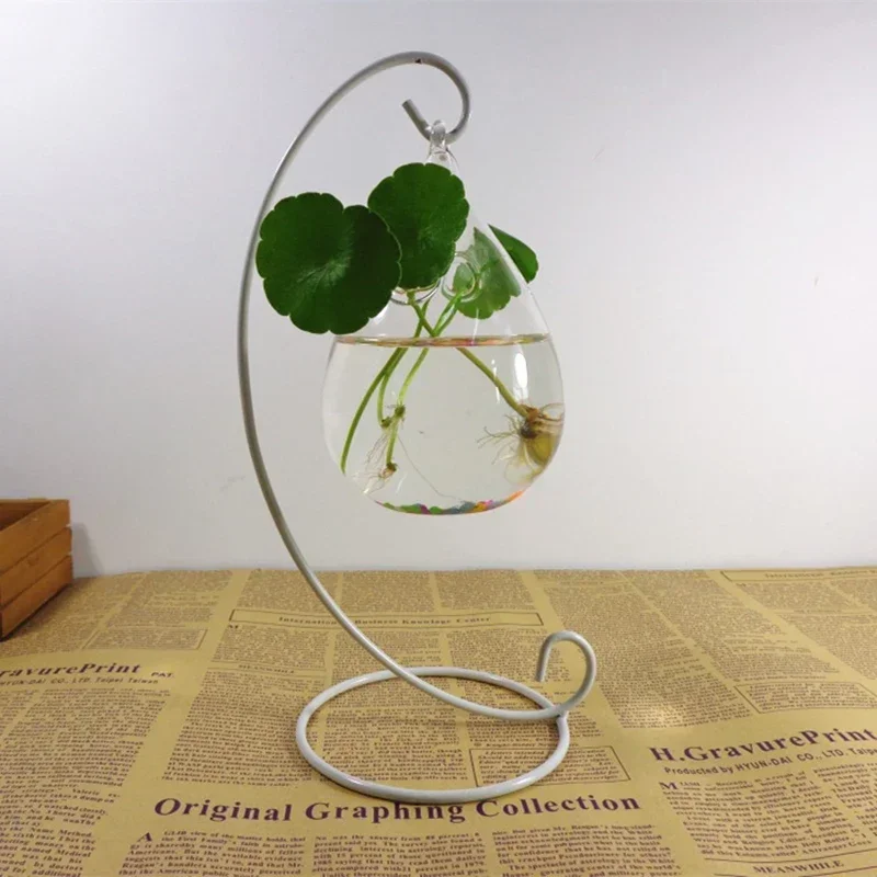 Display Stand Ornament 1 Pack Iron Hanging Stand Holder Rack for Hanging Glass Globe Air Plant Terrarium Witch Ball House 23cm