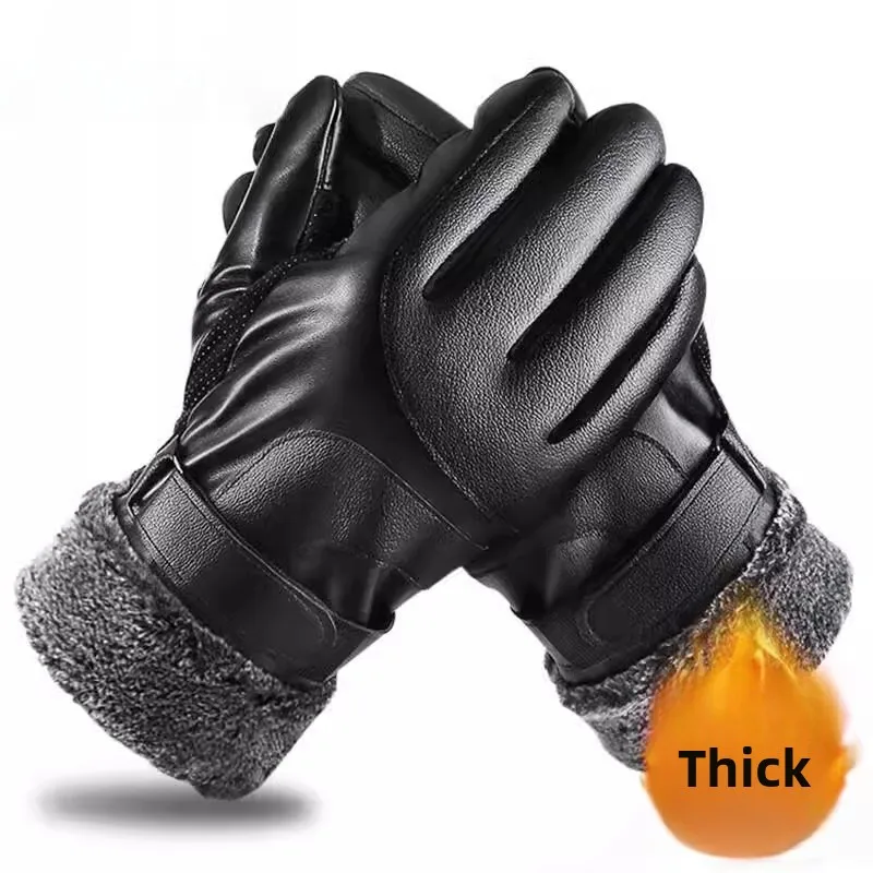 

Зимние перчатки Thiened Fce на подкладке для мужчин, теплые хлопковые перчатки для вождения, езды на велосипеде, катания на лыжах на открытом воздухе с сенсорным экраном ible