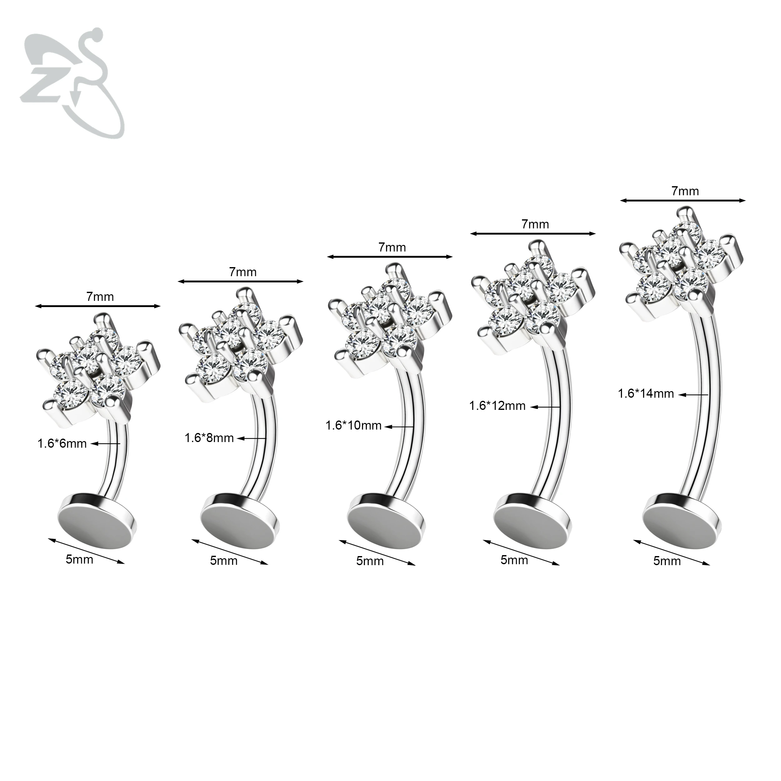 Internal Thread Stainless Steel Belly Button Ring