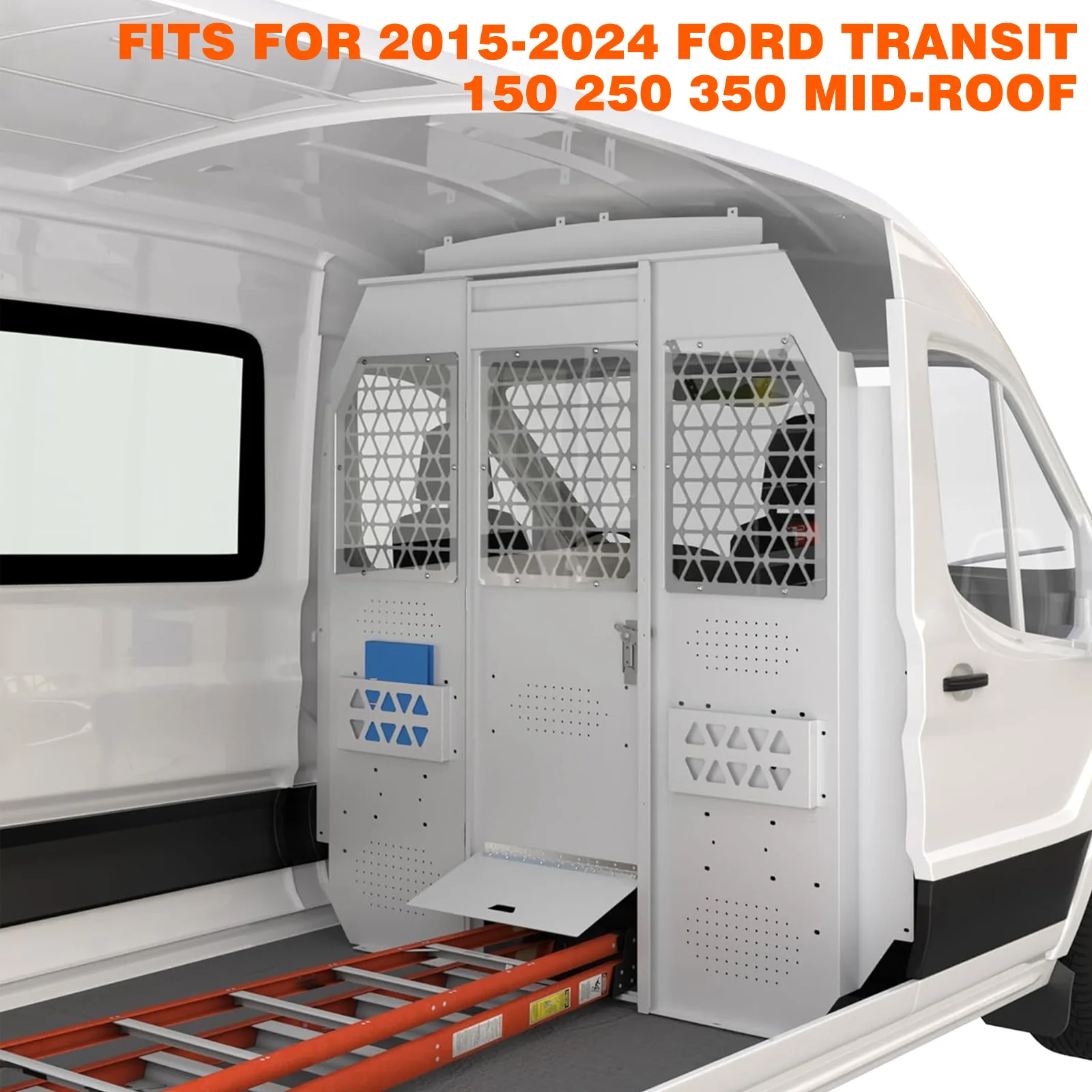 

Перегородка безопасности фургона для Ford Transit, полноразмерная перегородка средней крыши с замком 2015-ON