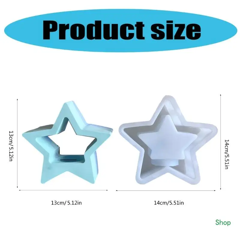 Dropship Star Silicone Holder Mold Multi Purpose Star Silicone Mold for DIY Holder and Plaster Art Crafts