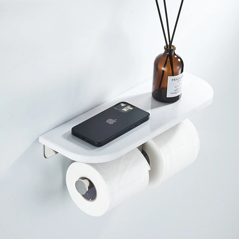 304 stainless steel marble tissue holder, bathroom phone paper hanging rack, American style