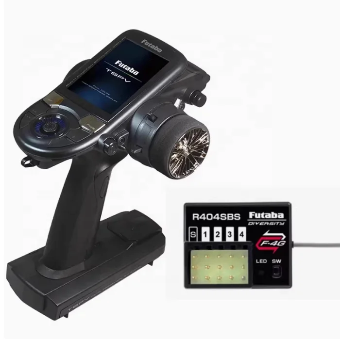 Futabaa T6PV 6-Kanal-Fernbedienung, Hochgeschwindigkeits-2,4-G-Fernempfang mit R404SBS-Empfänger für RC-Cars, RC-Boote, Modell-Rennzeit