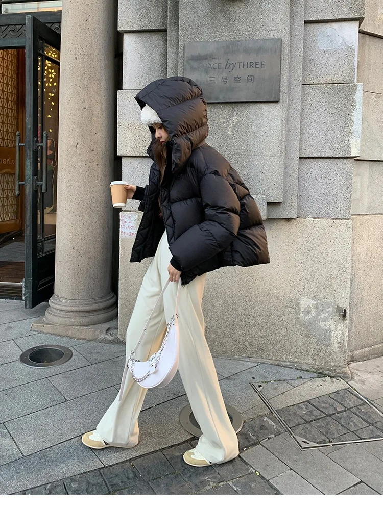 2026 New Winter  Puffer Jacket Women Fashion Hooded Down Cotton Overcoat Female Loose Casual Warm Parkas Outerwear