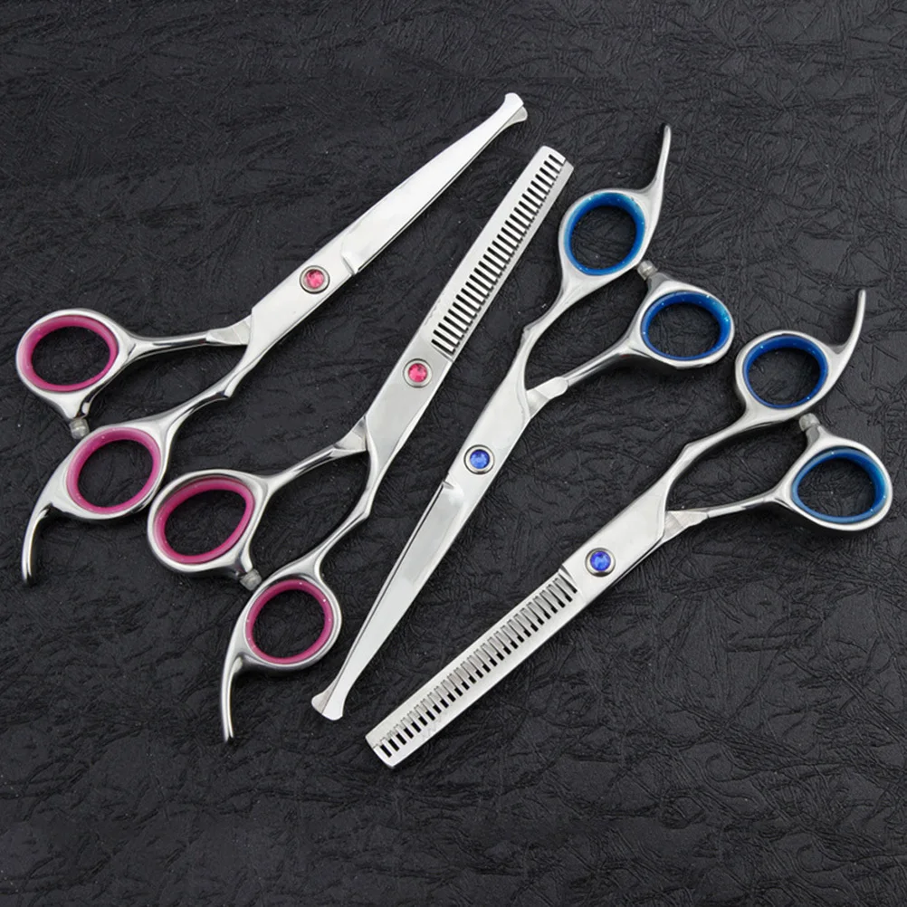 

5Pcs Hairdressing Scissors Set Premium Steel Ergonomic Handle for Barber Salon Home DIY Thinning Styling Tools Storage Bag