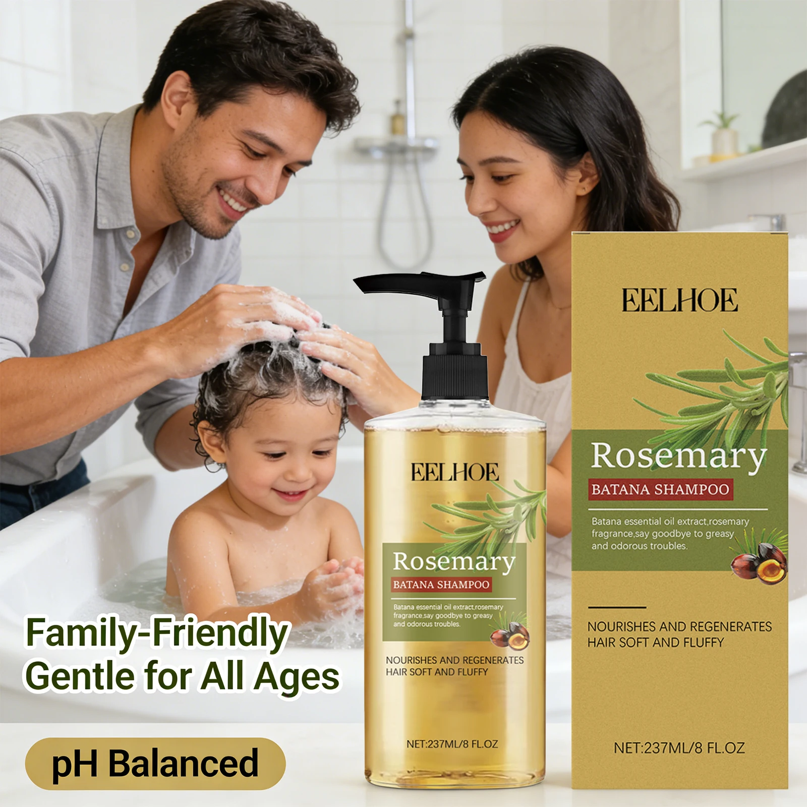 Champú de Aceite Esencial de Batana, Hidratante, Limpiador y Refrescante para el Cuero Cabelludo, Reduce la Caspa, Controla la Grasa, Cuidado Calmante, Champú de Batana