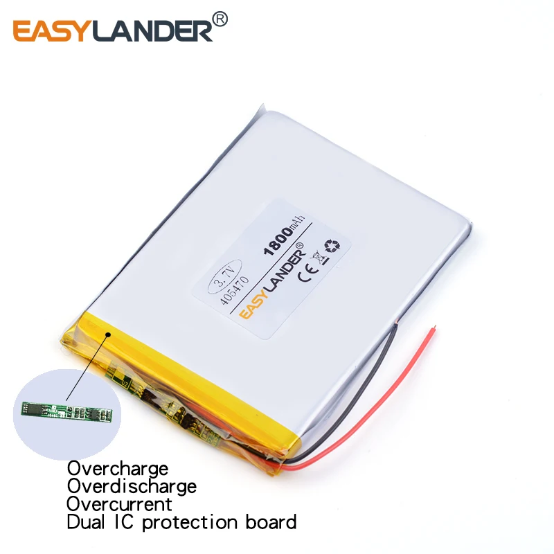 405470   Bateria recarregável de polímero de lítio, 1800mah, 3.7v, para banco de potência, mp4, tablet, pc, telefone celular, alto-falante