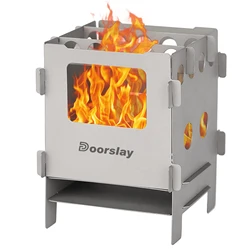 Portable Titanium Wood Burning Stove Camping Pocket Stove Outdoor Camping Cooking Picnic Backpacking Stove